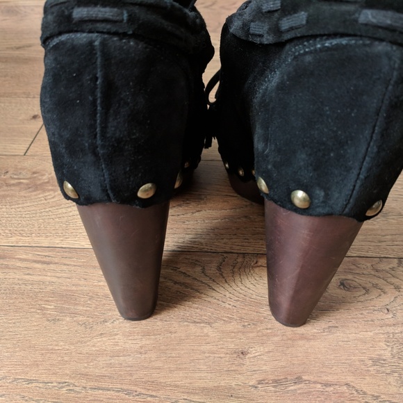 FLOGG | New Womens Black Suede Platform Shoe 10 - Picture 6 of 8